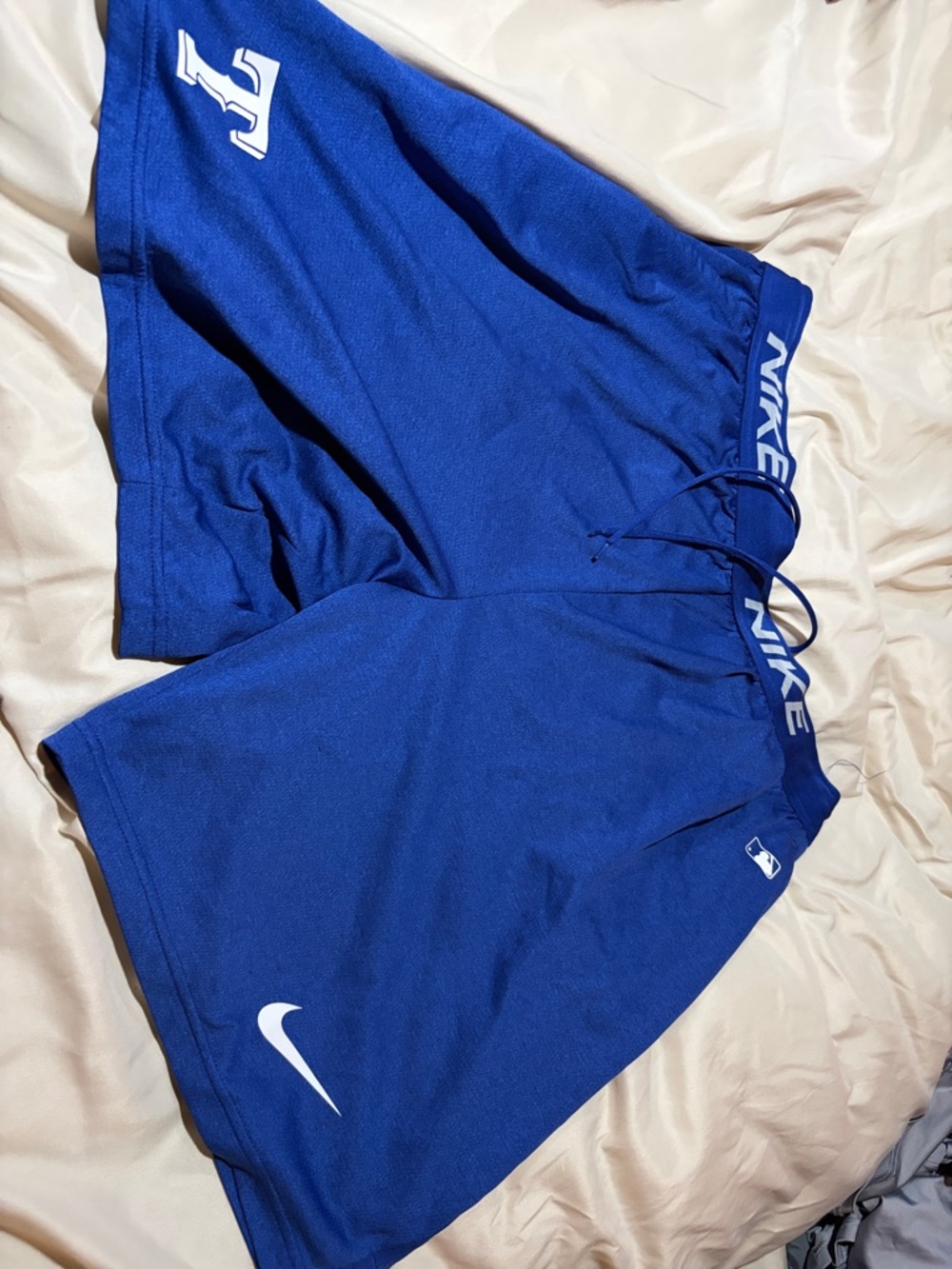 Nike Women's Royal Blue Athletic Shorts with Logo Waistband